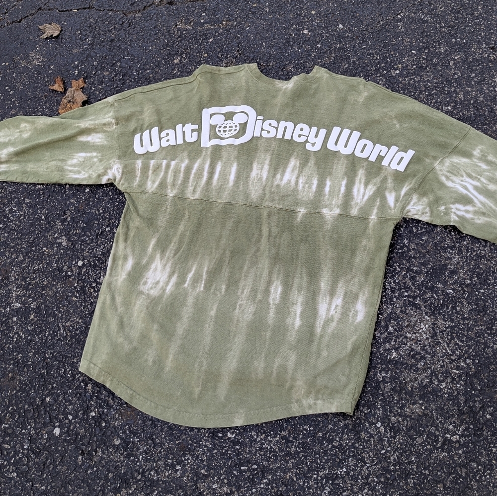 Walt Disney World Adult Green Tie-Dye Long Sleeve Spirit Jersey, Size M